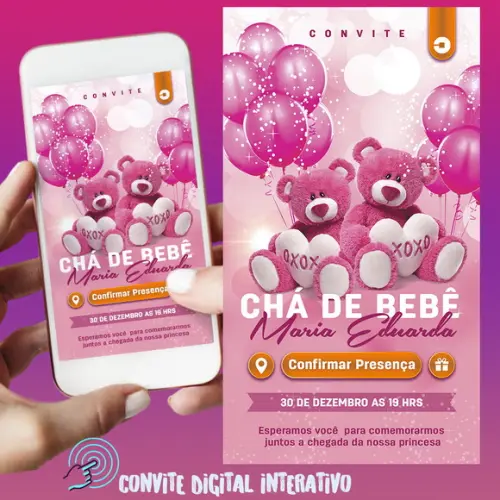 Convite Digital Interativo Chá de Bebê