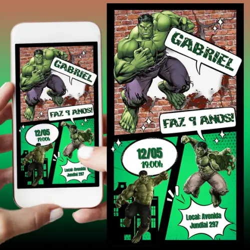 Convite Digital Hulk