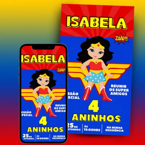 Convite Digital Mulher Maravilha