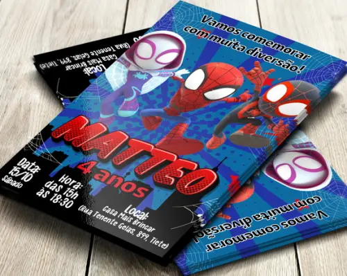 Convite Digital Spidey e Seus Amigos Espetaculares