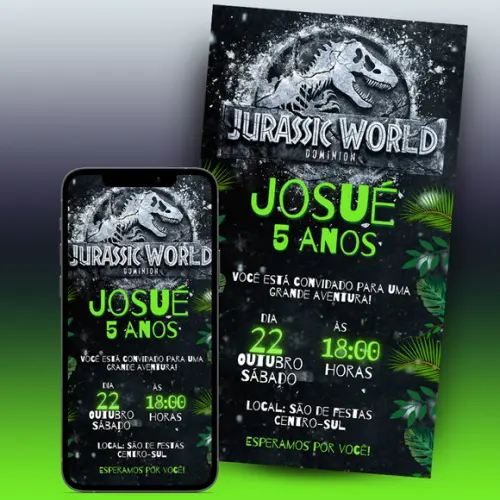 Convite Digital Jurassic Park