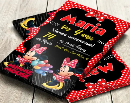 Convite Digital Minnie Vermelha