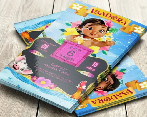 Convite Digital Moana Baby