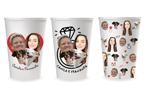 90 Copos de Papel Personalizados com Fotos