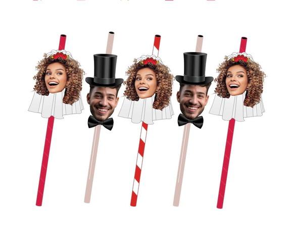 Canudos Despedida de Solteira Personalizado com Fotos Noivos