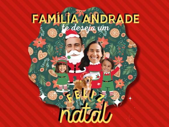 Cartão de Natal Digital com Rostinho da Sua Família