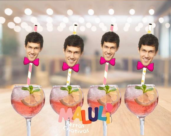 Canudos Personalizads com Foto para Despedida de Solteira