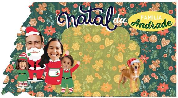 Cartão de Natal Personalizado com Foto da Família