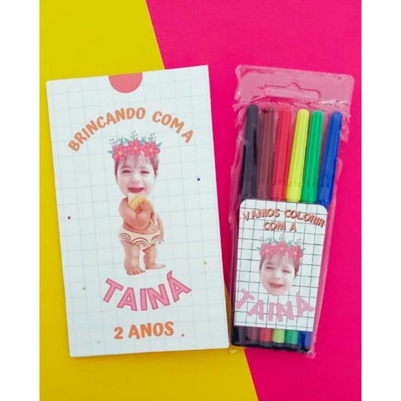 Kit Lembrancinhas Sacolinhas+livro de Atividades+canetinhas