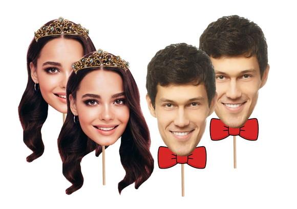Máscaras para Casamento com Rostos Noivos