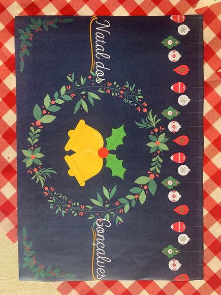 Mesa Posta Personalizada: Nome da Família para Ceia Natal