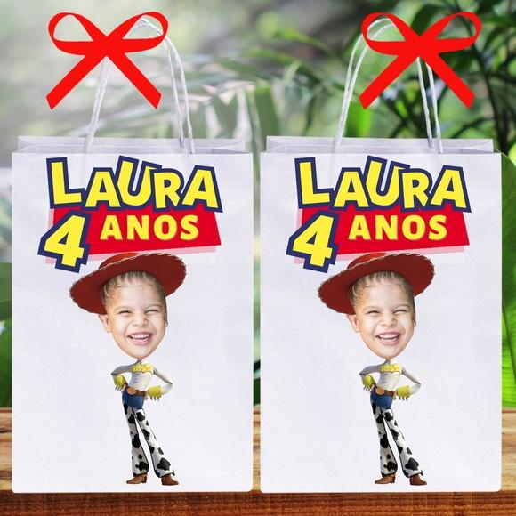 Sacolinha Toy Story. Sua Foto na Jessie. Lembrancinha Menina