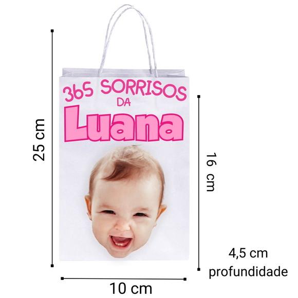 Sacolinhas com Sua Foto 365 Sorrisos Menina para Lembrancinh