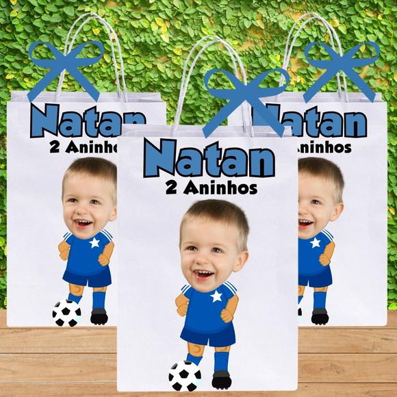 Sacolinhas com Sua Foto Jogador de Futebol