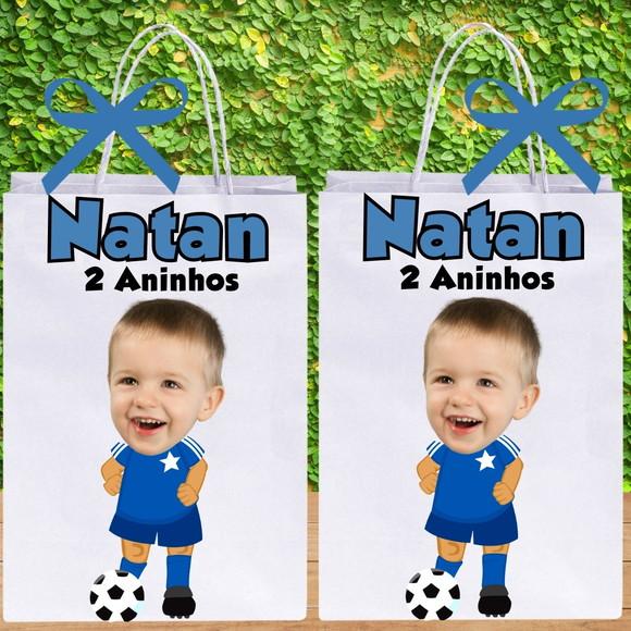 Sacolinhas com Sua Foto Jogador de Futebol