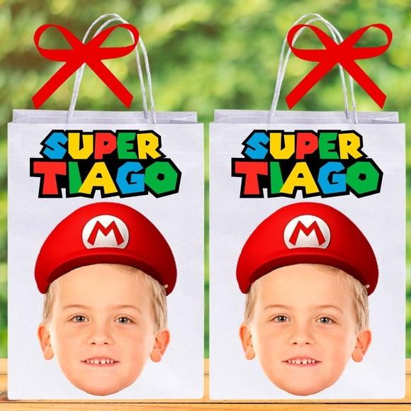 Sacolinhas com Sua Foto no Mario Brós para Lembrancinhas