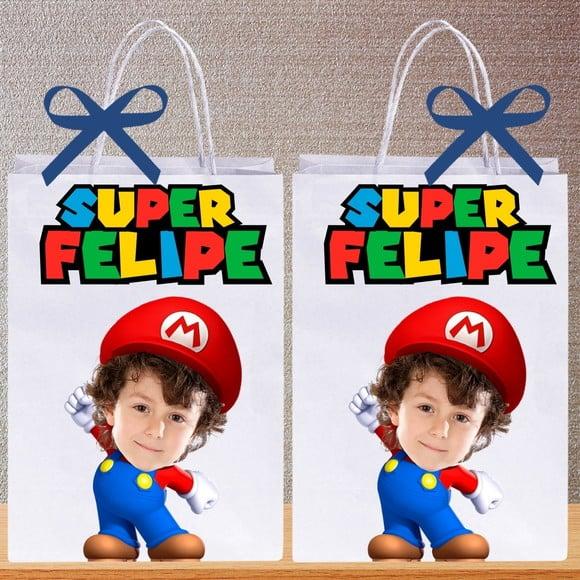 Sacolinhas com Sua Foto no Mario Brós para Lembrancinhas
