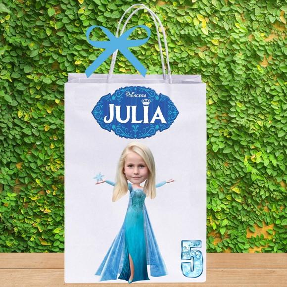 Sacolinhas Frozen com Sua Foto na Elsa!