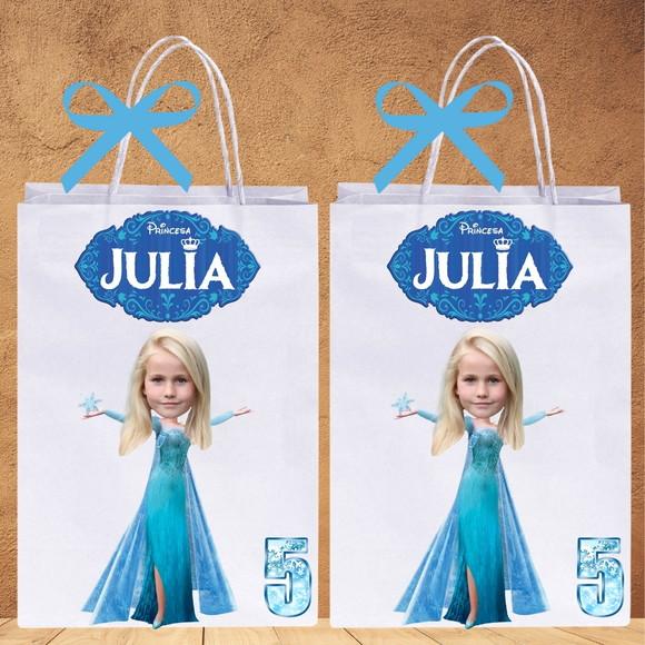 Sacolinhas Frozen com Sua Foto na Elsa!