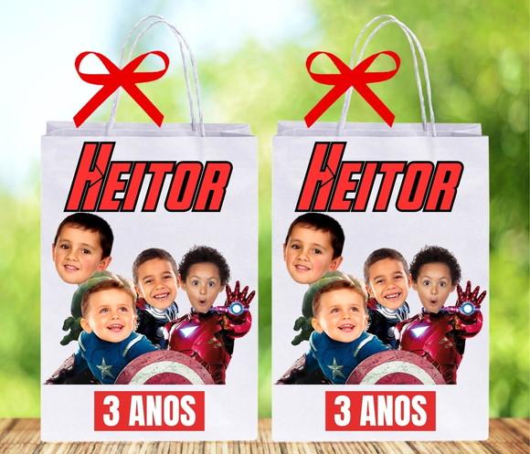 Sacolinhas para Lembrancinhas Vingadores com Sua Foto