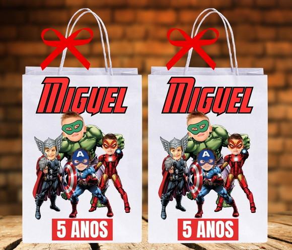 Sacolinhas para Lembrancinhas Vingadores com Sua Foto
