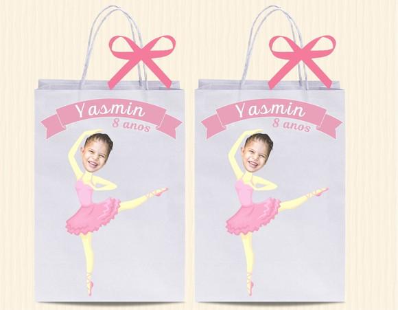 Sacolinhas Personalizadas com Foto Bailarina