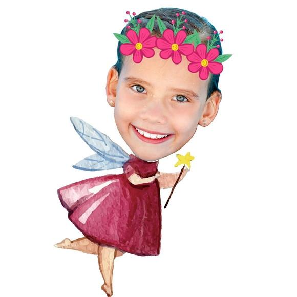 Sacolinhas Personalizadas Fada com Sua Foto com Nome
