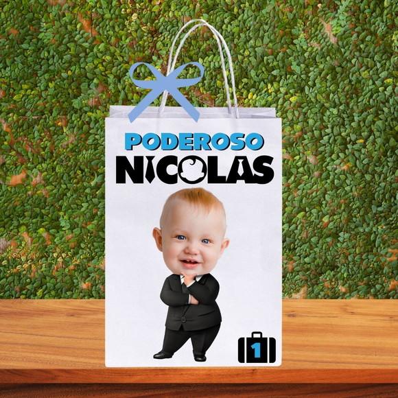 Sacolinhas Personalizadas Poderoso Chefinho com Foto e Nome