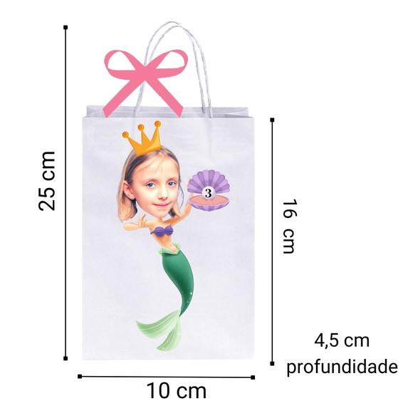 Sacolinhas Personalizadas Sereia com Foto.