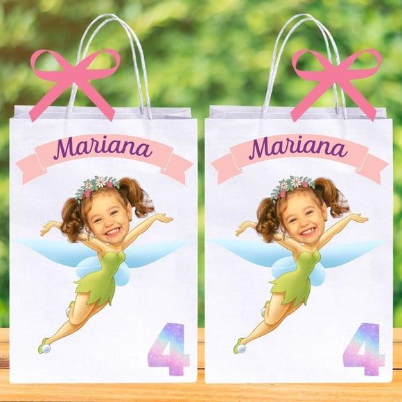 Sacolinhas Personalizadas Sininho Tinkerbell com Foto.