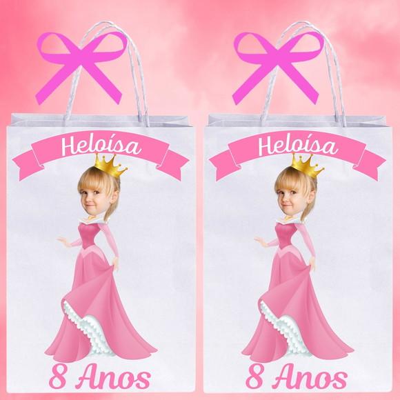 Sacolinhas Princesas com Sua Foto Princesa Aurora
