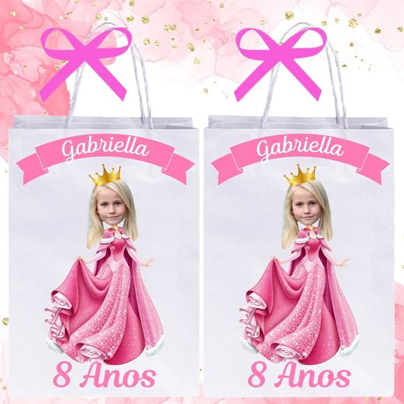 Sacolinhas Princesas com Sua Foto Princesa Aurora