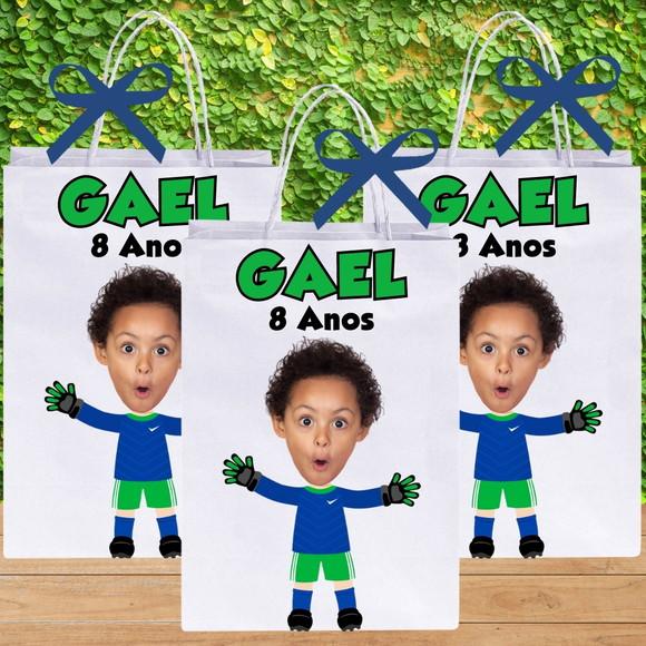 Sacolinhas Sua Foto + Nome + Idade Tem Futebol