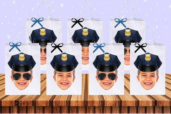 Sacolinhas Surpresas Personalizadas com Foto Tema Polícia