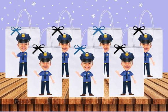 Sacolinhas Surpresas Personalizadas com Foto Tema Polícia