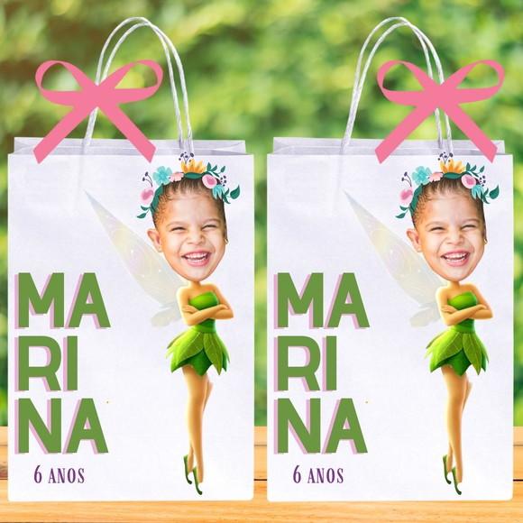 Sua Foto na Tinker Bell Sacolinhas Personalizadas Sininho