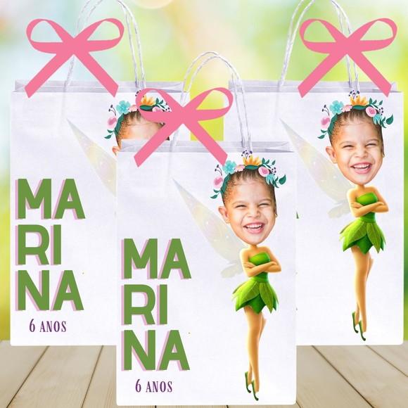 Sua Foto na Tinker Bell Sacolinhas Personalizadas Sininho