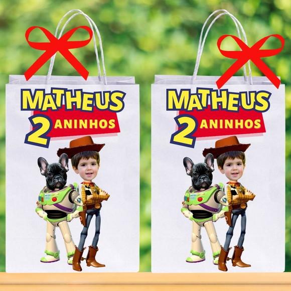 Sua Foto no Buzz do Toy Story! Sacolinhas para Festa
