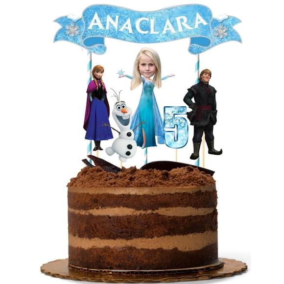 Sua Foto no Topo de Bolo Elsa Frozen