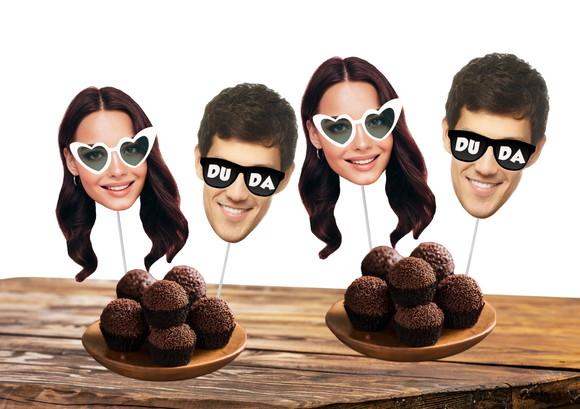 Tag Casal Noivos. Toppers Despedida de Solteira com Sua Foto