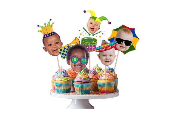 Tags Carnaval com Sua Foto para Doces