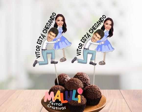 Tags para Doces Chá de Bebê Chá Revelação com Fotos