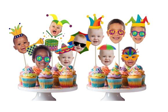 Tags Carnaval com Sua Foto para Doces