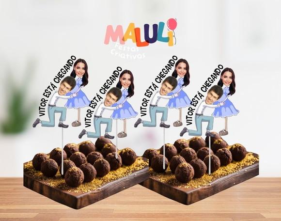 Tags para Doces Chá de Bebê Chá Revelação com Fotos