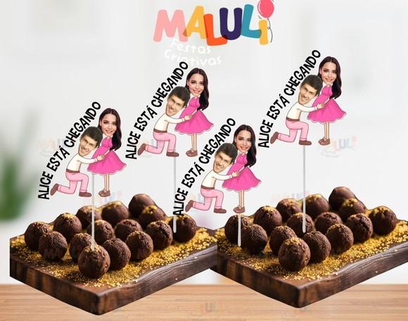Tags para Doces Chá de Bebê Chá Revelação com Fotos