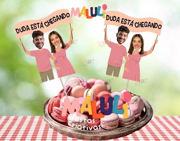 Tags Toppers para Docinhos Chá de Bebê Menina com Fotos+nome