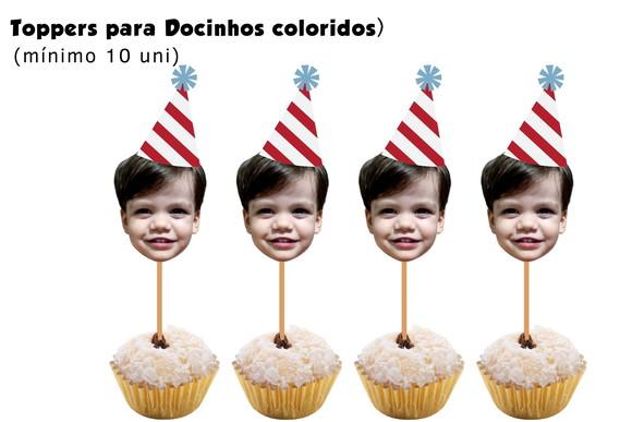 Topo de Bolo + 40 Toopers para Doces+10 Toppers para Cupcake