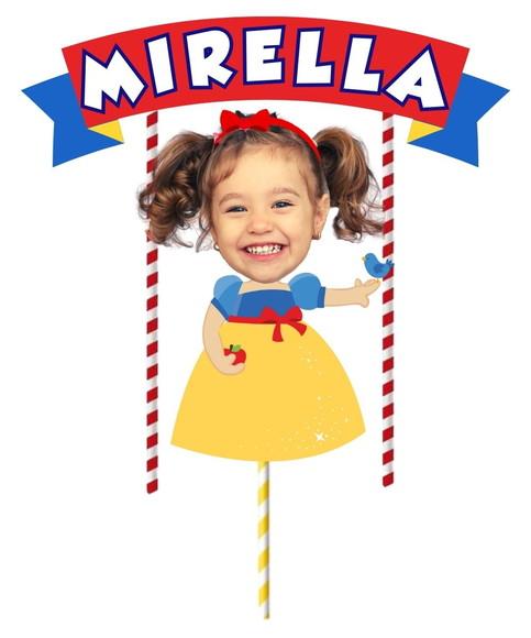 Topo de Bolo Branca de Neve + Personagens e Elementos