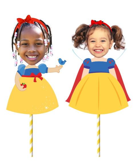 Topo de Bolo Branca de Neve + Personagens e Elementos
