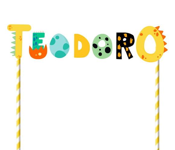 Topo de Bolo com Foto Dino ou Dino Baby Personalizado.